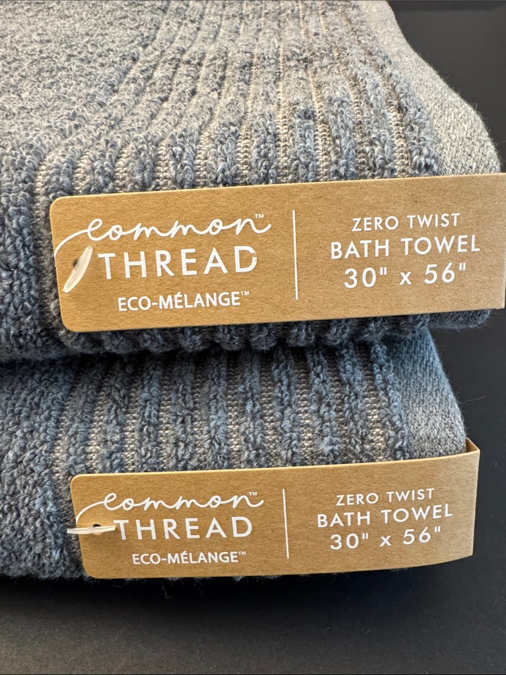 9pc COMMON THREAD Eco-Melange Quick Dry Zero Twist Bath Towel Set - Gray - Picture 4 of 10